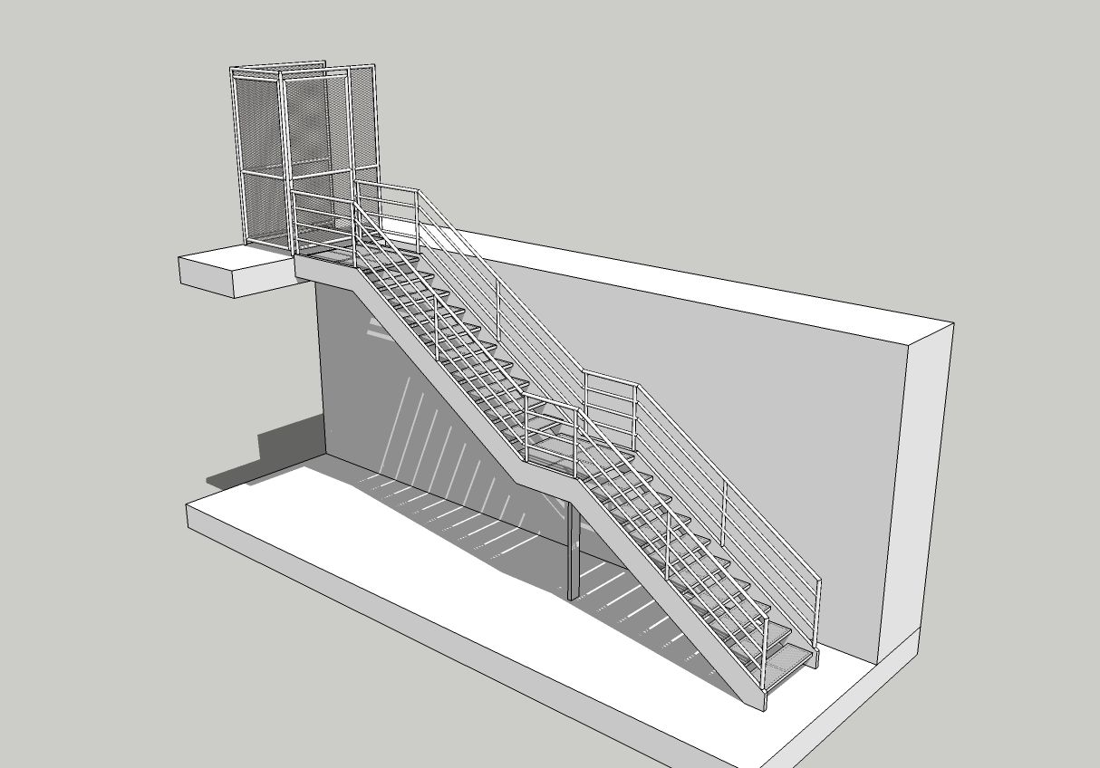ARC-MOD-08_58: 3D Isometric Model of Technical Access Staircase